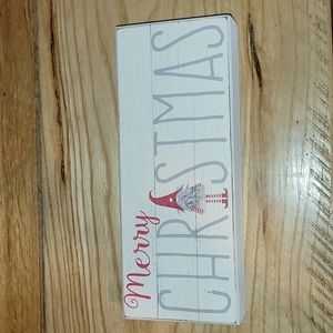 Merry Christmas sign with cute gnome